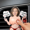 Custom Photo Squishy Acrylic Car Vent Clip - Personalized Anniversary Wedding Gifts For Husband And Wife, Him And Her - Buckle Up, Handsome