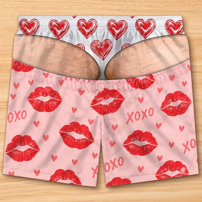 Custom Funny Casual Shorts - Personalized Birthday Gifts For Husband, Son, Grandson, Brother, Grandpa, Dad, Yourself - Free The Cheek For Love