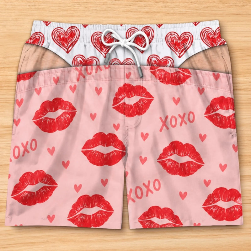 Custom Funny Casual Shorts - Personalized Birthday Gifts For Husband, Son, Grandson, Brother, Grandpa, Dad, Yourself - Free The Cheek For Love