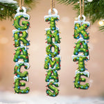Custom Pine Tree Letter Wooden Ornament - Personalized Christmas Birthday Gifts For Mom, Dad, Brother, Sister, Kids - Home Is Wherever We Gather