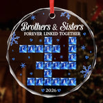 Custom Circle Glass Ornament - Personalized Christmas Birthday Gifts For Mom, Dad, Brother, Sister - Partners In Every Adventure