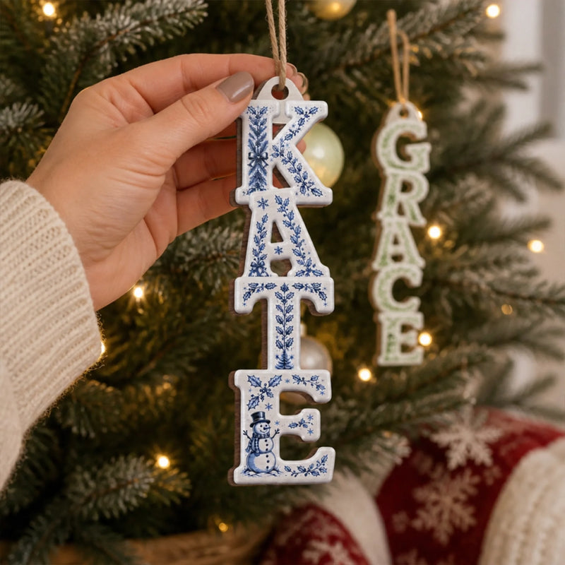 Custom Letter Wooden Ornament - Personalized Christmas Birthday Gifts For Mom, Dad, Brother, Sister - A Touch Of Elegance Every Day