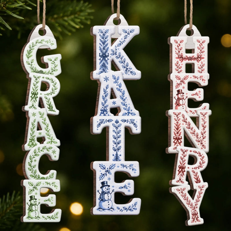Custom Letter Wooden Ornament - Personalized Christmas Birthday Gifts For Mom, Dad, Brother, Sister - A Touch Of Elegance Every Day