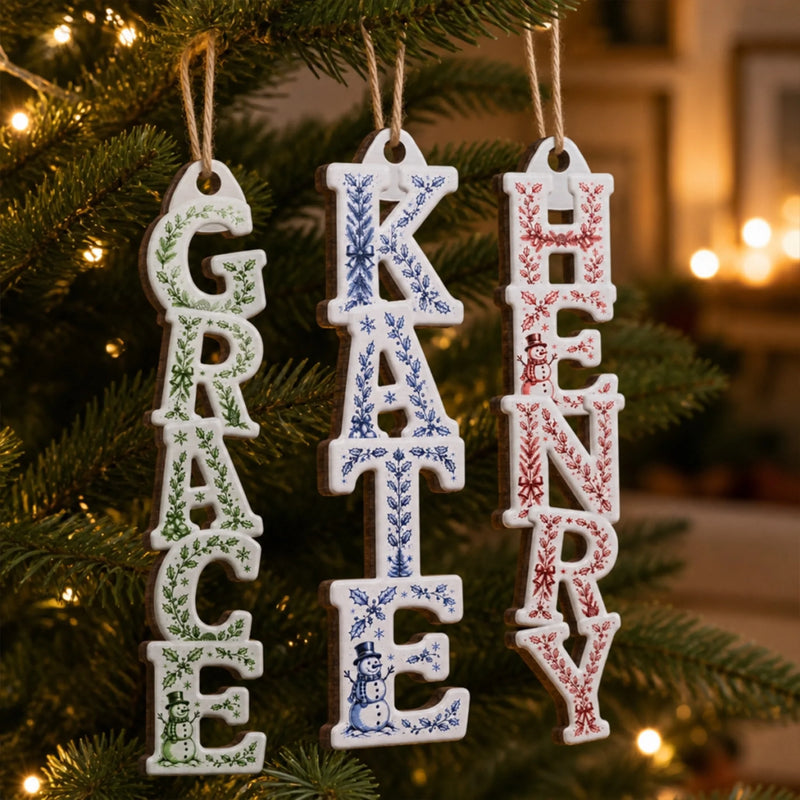 Custom Letter Wooden Ornament - Personalized Christmas Birthday Gifts For Mom, Dad, Brother, Sister - A Touch Of Elegance Every Day