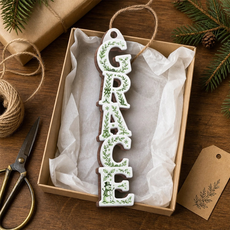 Custom Letter Wooden Ornament - Personalized Christmas Birthday Gifts For Mom, Dad, Brother, Sister - A Touch Of Elegance Every Day