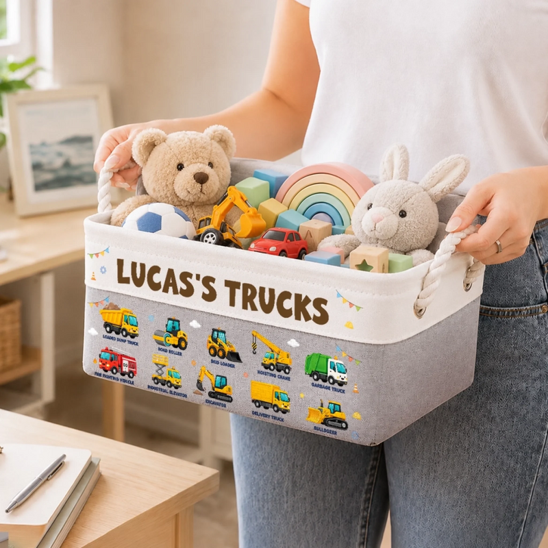 Custom Kids Storage Basket - Personalized Back To School Gifts For Kids - Where Fun Playtime Never Ends