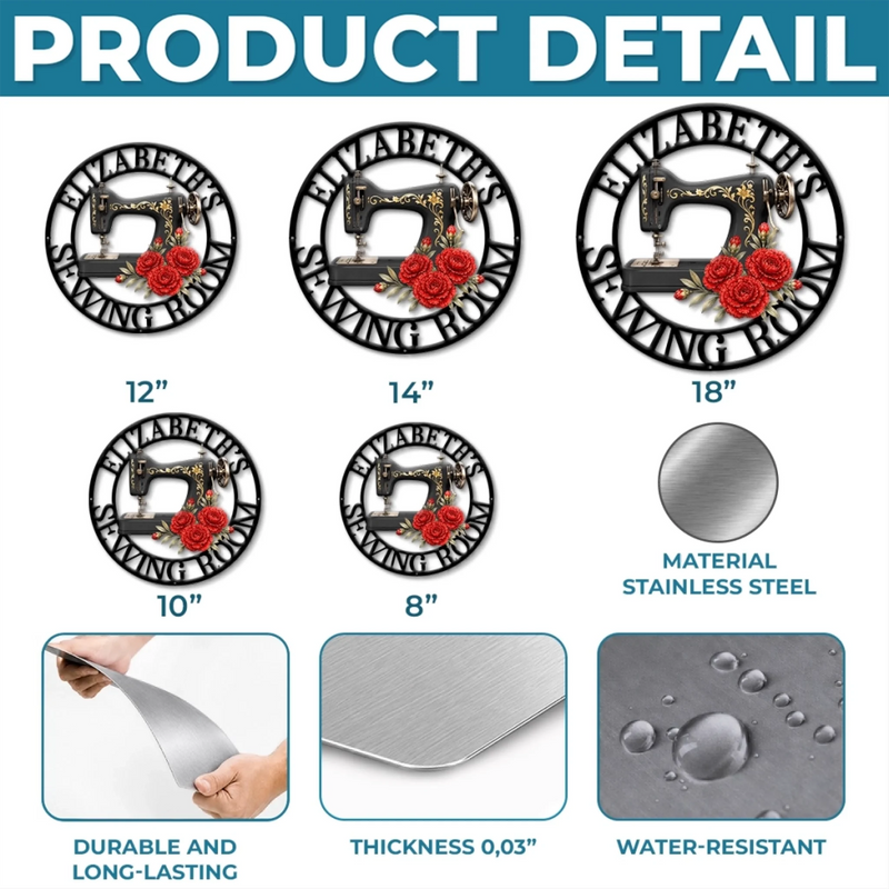 Custom Shaped Metal Sign - Personalized Birthday Tailor Gifts For Sewer, Seamstress - Sewing Is My Therapy