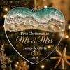 Custom First Christmas Acrylic Ornament - Personalized Anniversary Christmas Wedding Gifts For Husband And Wife, Him And Her - Our Waves Of Love Forevermore