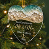 Custom First Christmas Acrylic Ornament - Personalized Anniversary Christmas Wedding Gifts For Husband And Wife, Him And Her - Our Waves Of Love Forevermore