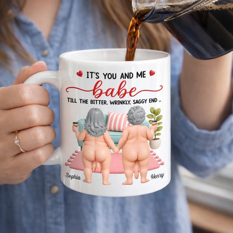 Custom Mug - Personalized Anniversary Wedding Gifts For Husband And Wife, Him And Her - Aging Together, Laughing Forever