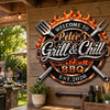 Custom BBQ Shaped Metal Sign - Personalized Grilling Gifts For BBQ Lovers, Husband, Son, Grandson, Brother, Grandpa, Dad, Yourself - Grill Smoke Good Times