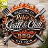 Custom BBQ Shaped Metal Sign - Personalized Grilling Gifts For BBQ Lovers, Husband, Son, Grandson, Brother, Grandpa, Dad, Yourself - Grill Smoke Good Times