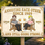 Custom Home Decor Metal Sign - Personalized Anniversary Wedding Gifts For Husband And Wife, Him And Her - Good Times, Cold Drinks, Happy Heart