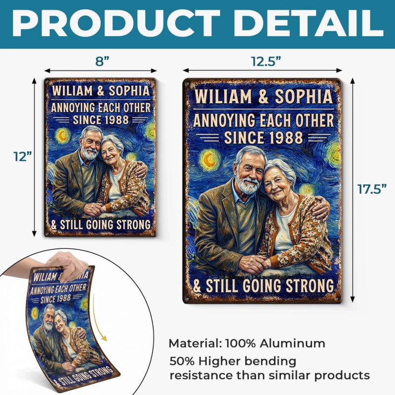 Custom Photo Home Decor Metal Sign - Personalized Anniversary Wedding Gifts For Husband And Wife, Him And Her - Best Husband And Wife Memories