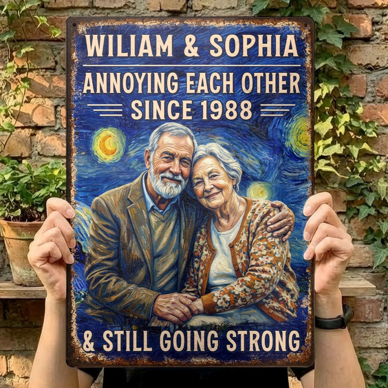 Custom Photo Home Decor Metal Sign - Personalized Anniversary Wedding Gifts For Husband And Wife, Him And Her - Best Husband And Wife Memories