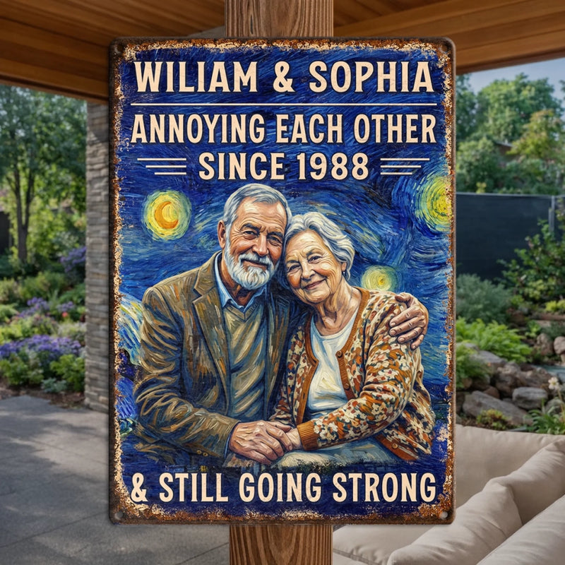 Custom Photo Home Decor Metal Sign - Personalized Anniversary Wedding Gifts For Husband And Wife, Him And Her - Best Husband And Wife Memories