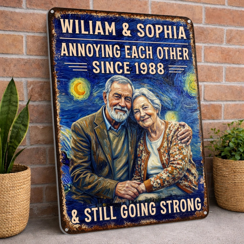 Custom Photo Home Decor Metal Sign - Personalized Anniversary Wedding Gifts For Husband And Wife, Him And Her - Best Husband And Wife Memories