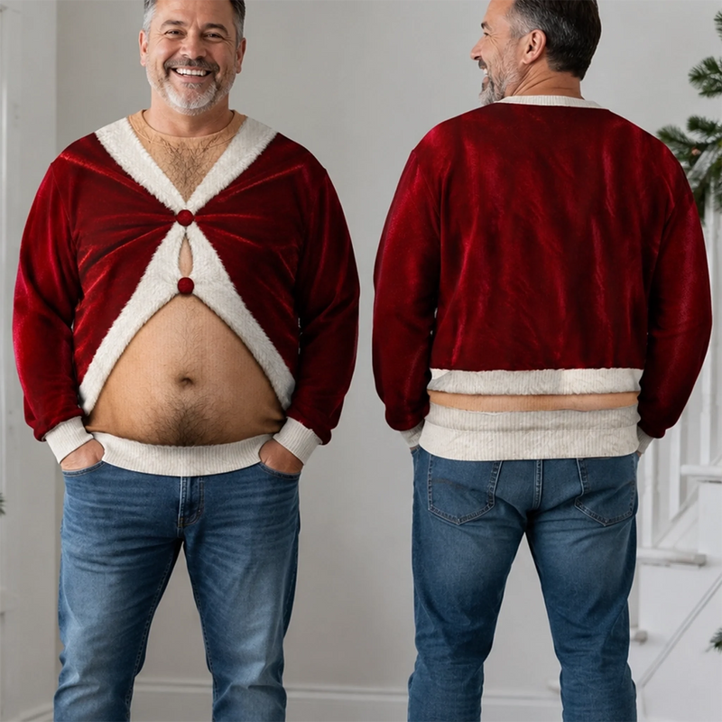 Custom Funny Unisex Ugly Sweatshirt - Personalized Birthday Gifts For Husband, Son, Grandson, Brother, Grandpa, Dad, Yourself - Santa Favorite Trouble Maker