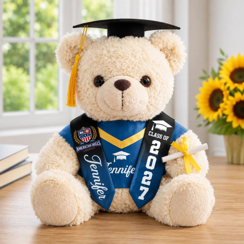 Custom Photo Graduation Teddy Bear - Personalized Graduation Gifts For Him, Her - Big Dreams, Bright Future