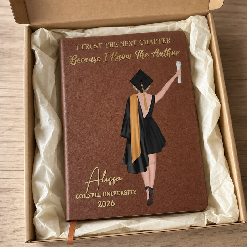 Custom Leather Writing Journal - Personalized Graduation Gifts For Him, Her - Your Story Starts Here