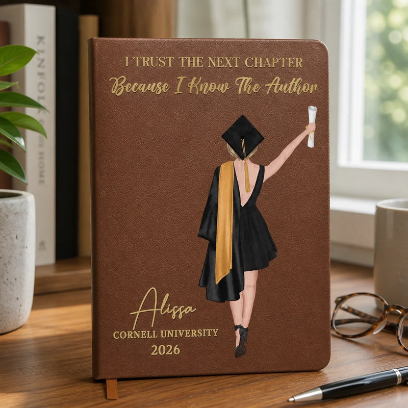 Custom Leather Writing Journal - Personalized Graduation Gifts For Him, Her - Your Story Starts Here