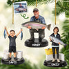 Custom Photo Acrylic Ornament - Personalized Christmas Birthday Fishing Gifts For Fisherman - Born To Fish Forced To Work