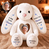 Custom Photo Heart Bunny Plush - Personalized  Memorial Sympathy Gifts For Loss Of Mom, Dad - Forever Remembered With Love