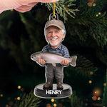 Custom Photo Acrylic Ornament - Personalized Christmas Birthday Fishing Gifts For Fisherman - Reel Good Times With Best Catch