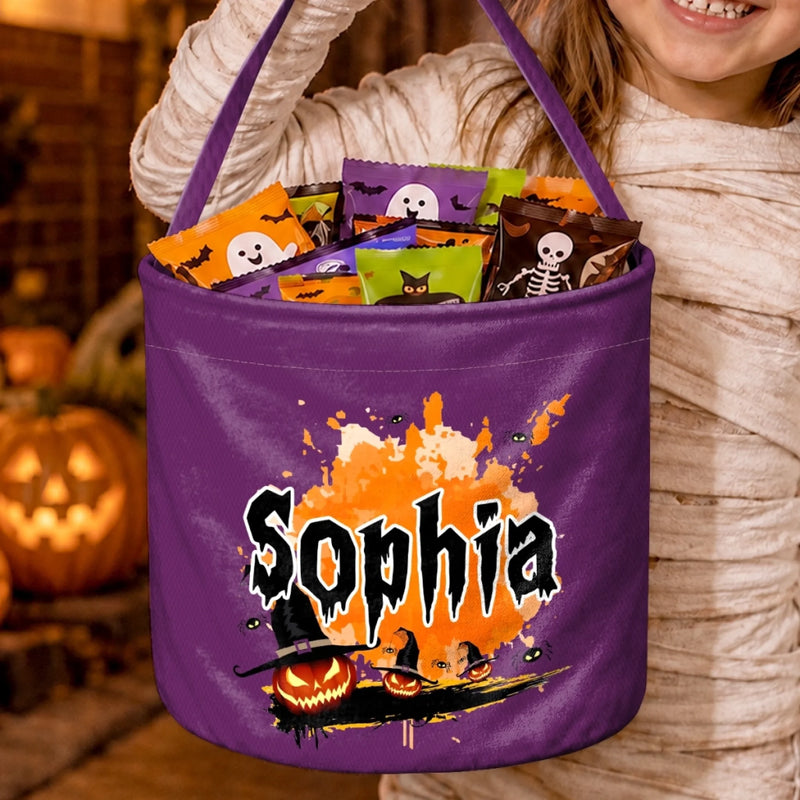 Custom Candy Basket - Personalized Halloween  Birthday Gifts For Kids - Sweet Treats For A Spooky Night