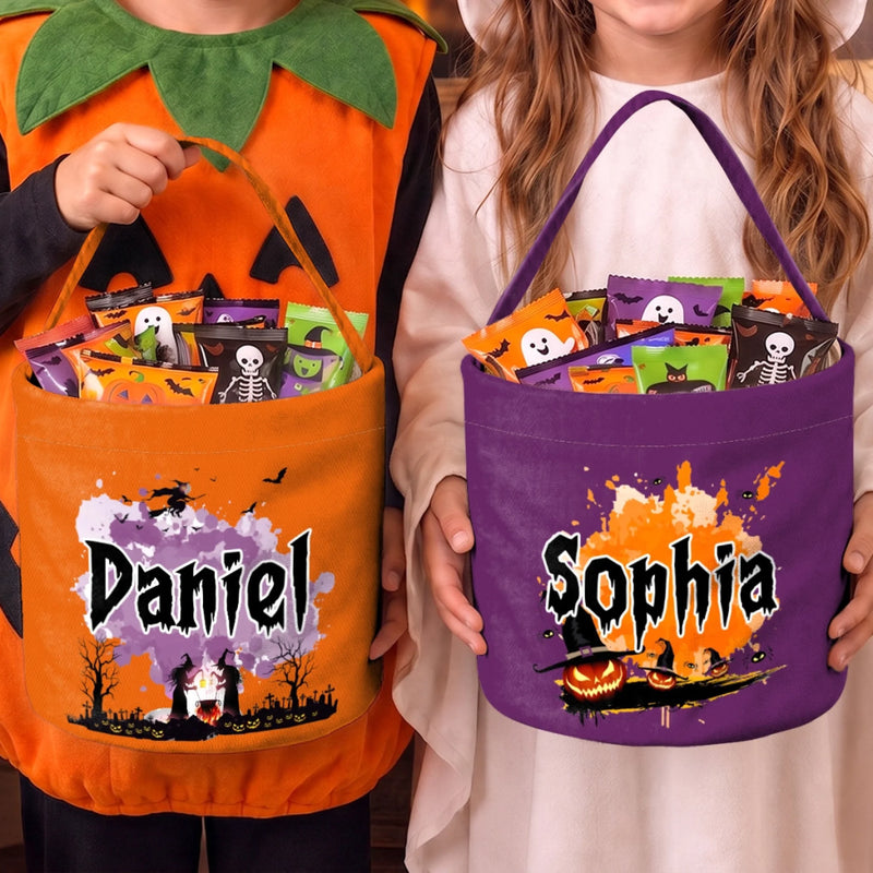 Custom Candy Basket - Personalized Halloween  Birthday Gifts For Kids - Sweet Treats For A Spooky Night