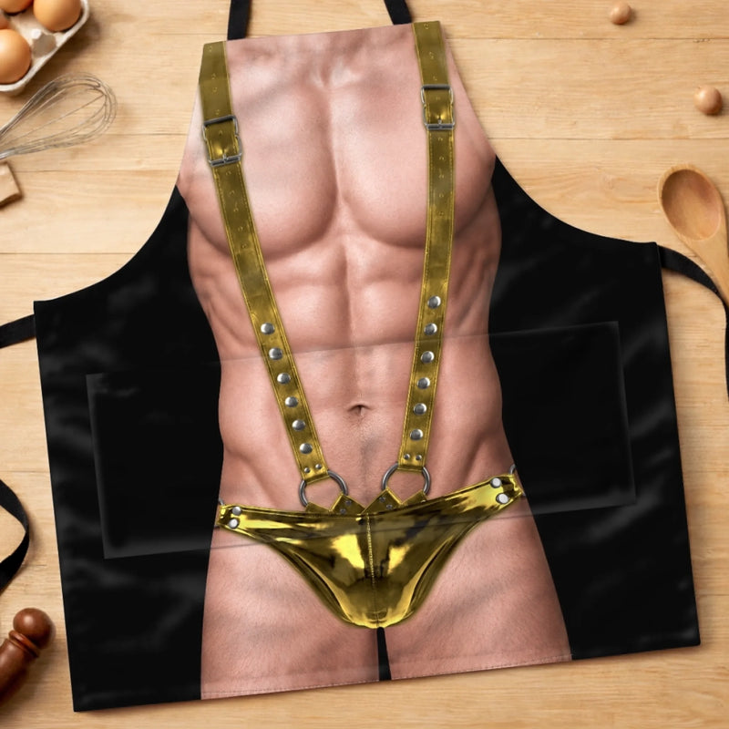 Custom Funny Apron With Pocket - Personalized Birthday Gifts For Husband, Son, Grandson, Brother, Grandpa, Dad, Yourself - Cooking Up Smiles And Hot Looks