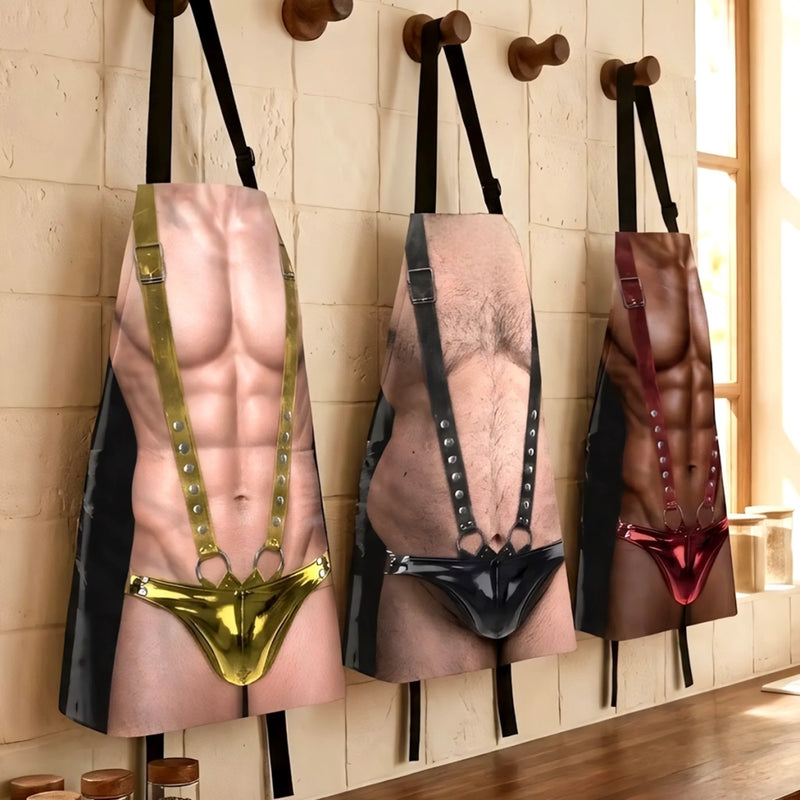 Custom Funny Apron With Pocket - Personalized Birthday Gifts For Husband, Son, Grandson, Brother, Grandpa, Dad, Yourself - Cooking Up Smiles And Hot Looks