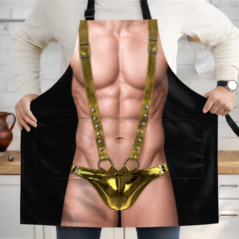 Custom Funny Apron With Pocket - Personalized Birthday Gifts For Husband, Son, Grandson, Brother, Grandpa, Dad, Yourself - Cooking Up Smiles And Hot Looks