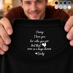 Custom Inside Neck Print T-Shirt - Personalized Anniversary Wedding Gifts For Husband And Wife, Him And Her - Two Hearts One Home