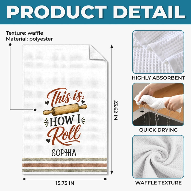 Custom Kitchen Towel - Personalized Birthday Gifts For Wife, Daughter, Besties, Sisters, Granddaughter, Grandma, Mom, Yourself - Flour Power