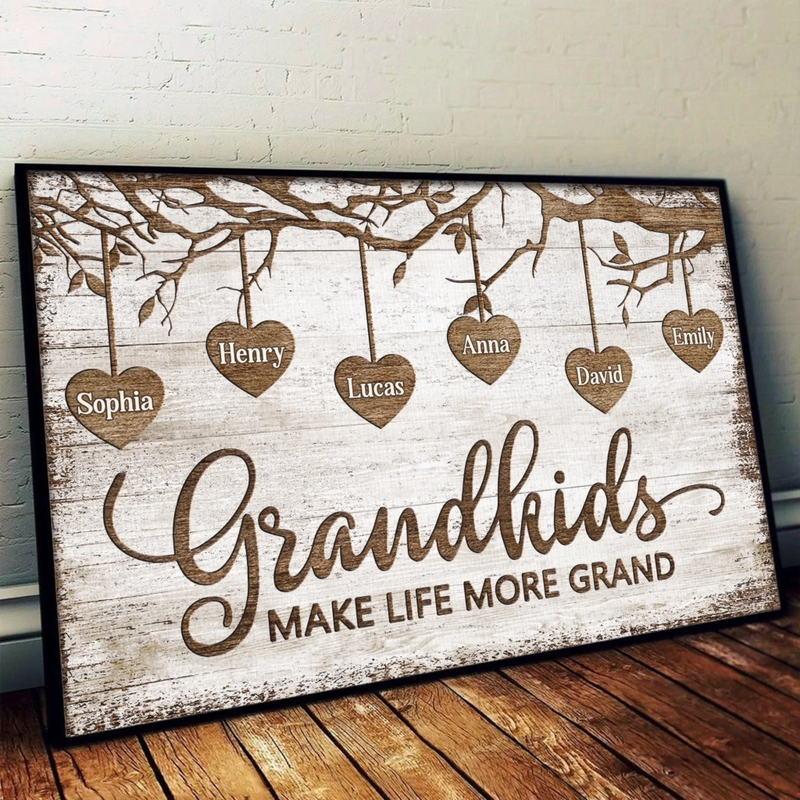Custom Horizontal Poster - Personalized Birthday Gifts For Mom, Grandma - Blessed With Every Grand Child