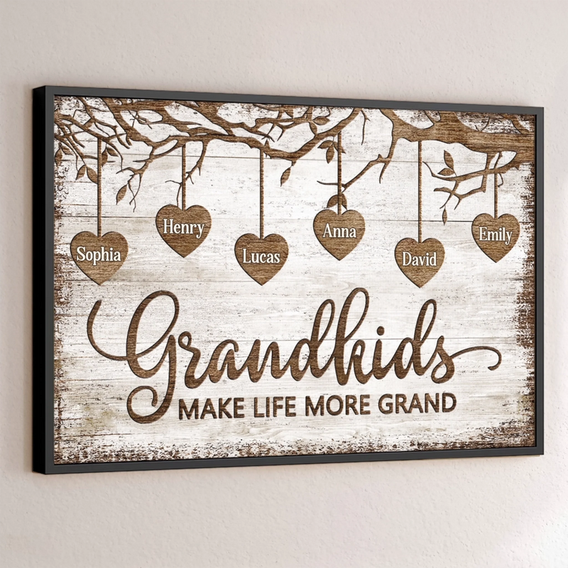 Custom Horizontal Poster - Personalized Birthday Gifts For Mom, Grandma - Blessed With Every Grand Child