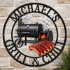Custom BBQ Shaped Metal Sign - Personalized Grilling Gifts For BBQ Lovers, Husband, Son, Grandson, Brother, Grandpa, Dad, Yourself - Smoke Fire Good Times