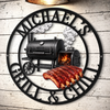 Custom BBQ Shaped Metal Sign - Personalized Grilling Gifts For BBQ Lovers, Husband, Son, Grandson, Brother, Grandpa, Dad, Yourself - Smoke Fire Good Times