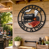 Custom BBQ Shaped Metal Sign - Personalized Grilling Gifts For BBQ Lovers, Husband, Son, Grandson, Brother, Grandpa, Dad, Yourself - Smoke Fire Good Times