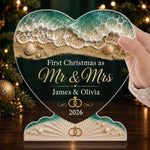 Custom First Christmas Acrylic Plaque - Personalized Anniversary Christmas Wedding Gifts For Husband And Wife, Him And Her - The Start Of Forever Together Always