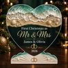 Custom First Christmas Acrylic Plaque - Personalized Anniversary Christmas Wedding Gifts For Husband And Wife, Him And Her - The Start Of Forever Together Always