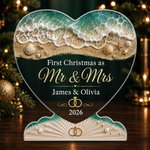 Custom First Christmas Acrylic Plaque - Personalized Anniversary Christmas Wedding Gifts For Husband And Wife, Him And Her - The Start Of Forever Together Always
