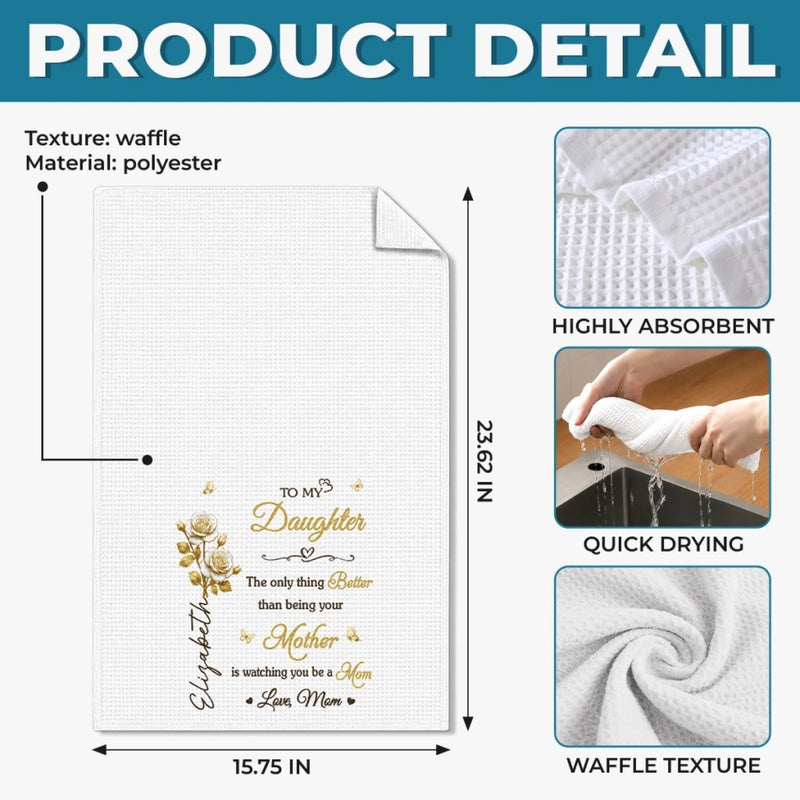 Custom Kitchen Towel - Personalized Birthday Gifts For Daughter - Watching You Bloom As Mom