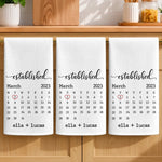 Custom Kitchen Towel - Personalized Anniversary Wedding Gifts For Husband And Wife, Him And Her - Love Marked On Our Calendar