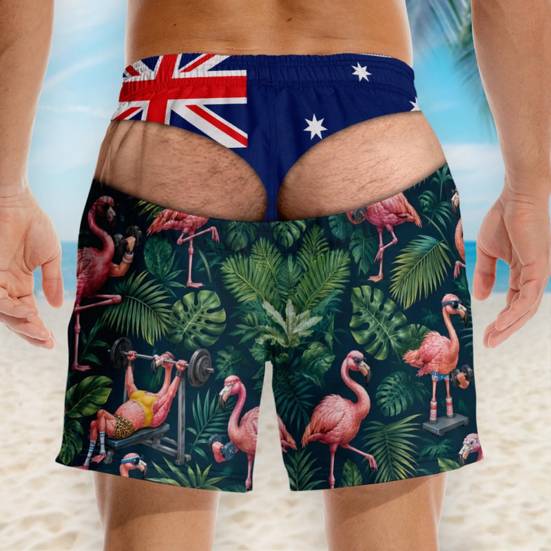 Custom Funny Men Swim Trunks - Personalized Birthday Gifts For Husband, Son, Grandson, Brother, Grandpa, Dad, Yourself - Living That Coastal Life
