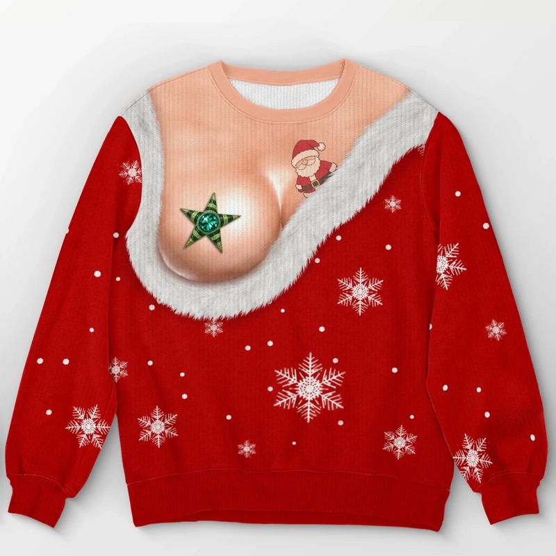 Custom Funny Ugly Sweatshirt - Personalized Christmas Birthday Gifts For Wife, Daughter, Besties, Sisters, Granddaughter, Grandma, Mom, Yourself - Tis The Season To Misbehave
