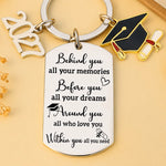 Cherished Memories, Bright Dreams, Endless Love - Family Personalized Custom Engraved Graduation Keychain - Graduation Gift For Family Members, Siblings, Brothers, Sisters