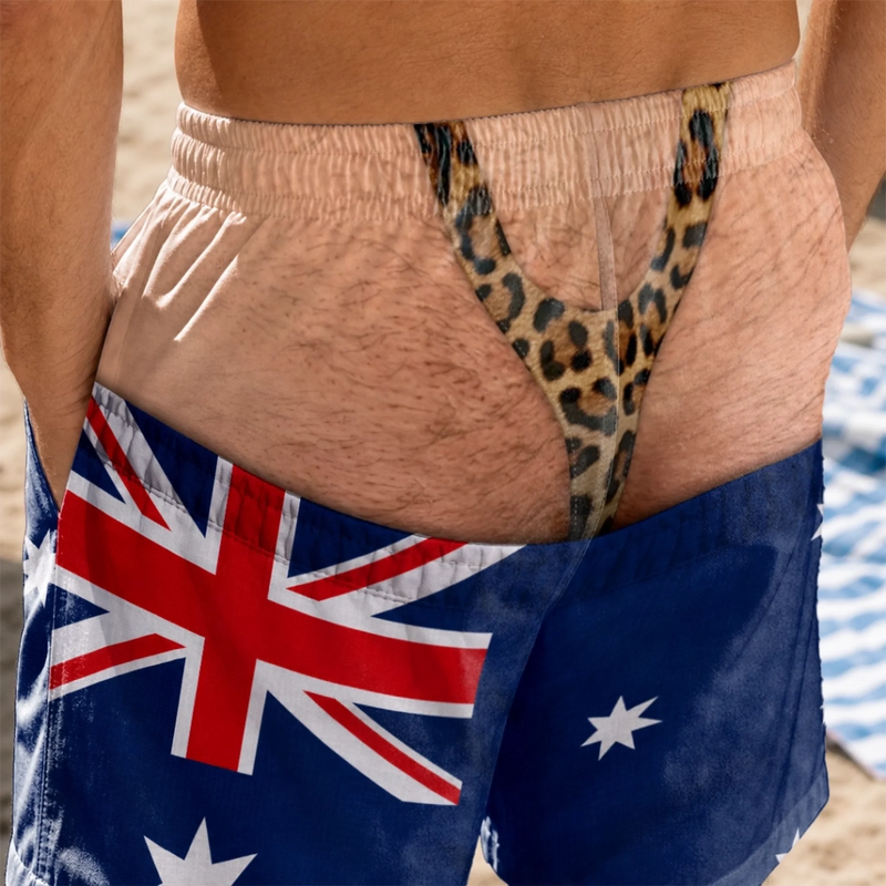 Custom Funny Men Swim Trunks - Personalized Summer Vacation And Travel Gifts For Husband, Son, Grandson, Brother, Grandpa, Dad, Yourself - Wild Beach Energy On Display