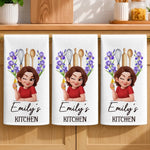 Custom Kitchen Towel - Personalized Birthday Gifts For Wife, Daughter, Besties, Sisters, Granddaughter, Grandma, Mom, Yourself - Cooking With Birth Flower Bliss